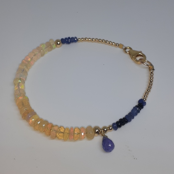 COPY - Opal( welo Ethiopian) blue sapphire tanzanite 24 k - Picture 1 of 8